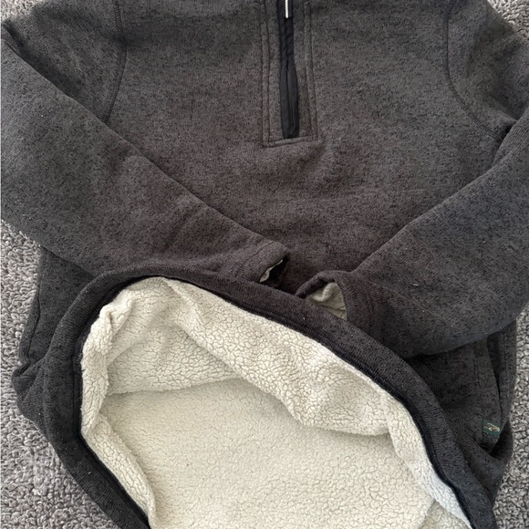 #209 Orvis Sherpa Lined Fleece Sweater Mens small Pullover 1/4 Zip Classic. - Picture 10 of 11